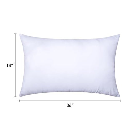 MIULEE 14x36 Inch Throw Pillow Insert for Couch Sofa Bed | Premium Virgin Filling, Soft Brushed Fabric, Rectangle Decorative Pillow, Lumbar Back and Neck Support - size: 14x36 Inch