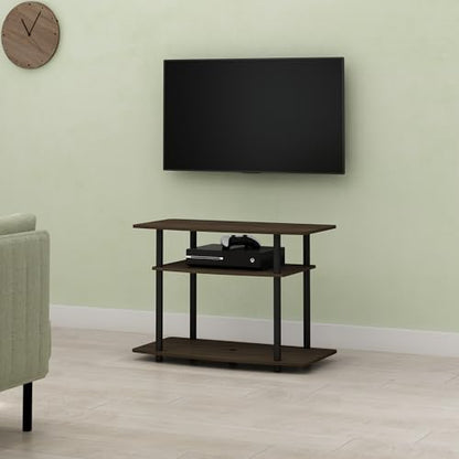 Arau TV Stand for up to 32 inch TV, Entertainment Center with Open Shelves, Easy Assembly, for Living Room, Cocoa/Black - color: Cocoa/Black