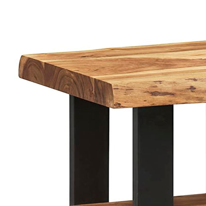Alaterre Alpine Live Edge Solid Wood 2-Shelf End Table, Natural (AWAA0220) - size: 20"W 3-Tier