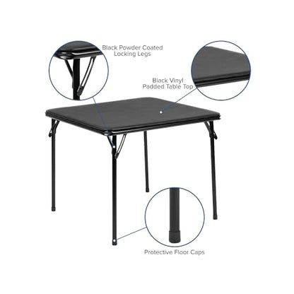Flash Furniture Mindy Kids 5-Piece Folding Table and Chairs Set for Daycare and Classrooms, Children's Activity Table and Chairs Set, Black - color: Black, size: 5 Piece Set