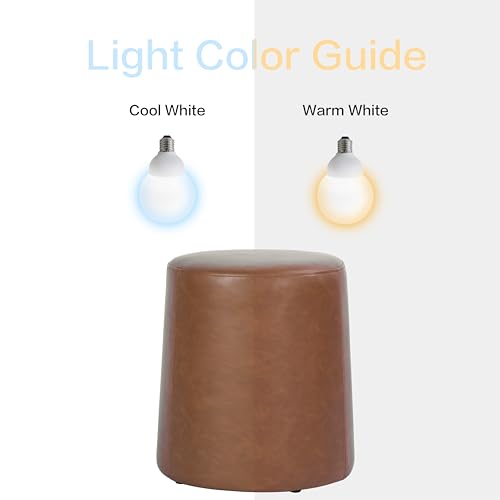HomePop 17" Organic Shape Ottoman - Chestnut Faux Leather - color: Chestnut Faux Leather