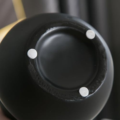 Modern Ceramic Vase, Matte Black Boho Vase, Minimalist Pampas Clay Vases for Wedding Dinner Living Room Office Bedroom, Table Centerpieces - color: 1 Black Vase