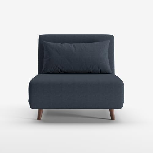Convertible Sleeper Chair, 3 in 1 Folding Chair Sleep Turns into Bed, Sofa Bed for Adults, Foldable Twin Chaise Lounge for Living Room, Bedroom (2N1-012 Navy Blue, 39.4”W) - color: 2n1-012 Navy Blue, size: 39.4"W