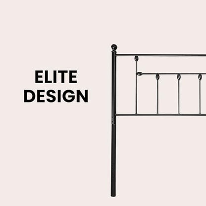 Victorian Metal Headboards, Adjustable Height Iron Frame, Rustic Farmhouse Style, Elegant and Durable Design, Easy Assembly, Universal Fit for Kids & Adults, Queen Size, Black Finish - size: Queen, style: Victorian