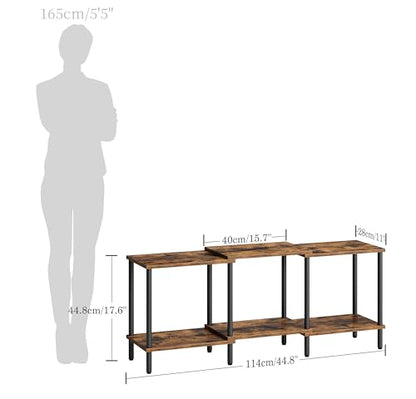 TV Stand, Entertainment Center, Industrial TV Media Console Table with Open Storage Shelves, 2 Tier TV Cabinet for Living Room, Bedroom LTS107RB - color: Rustic Brown