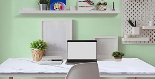 55 inch Computer Desk, White Metal Frame, Marble Grain | Wood, Modern Simple Style, For Home Office, Bedroom, Study, Student Writing Desk, Small Spaces - color: Marble, size: 55"