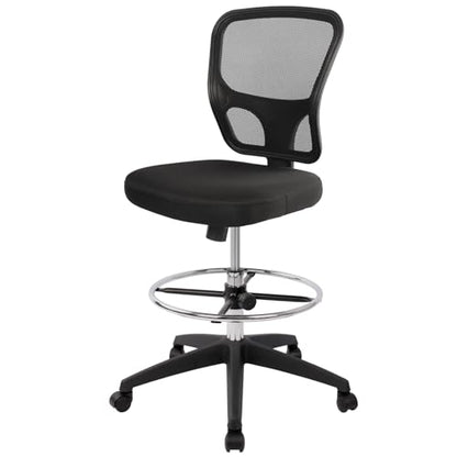Ergonomic Office Chairs, Office Drafting Chair, Rolling Stool Chair Armless Standing Desk Chair with Footrest Bar Stools for Home,Office & Bar