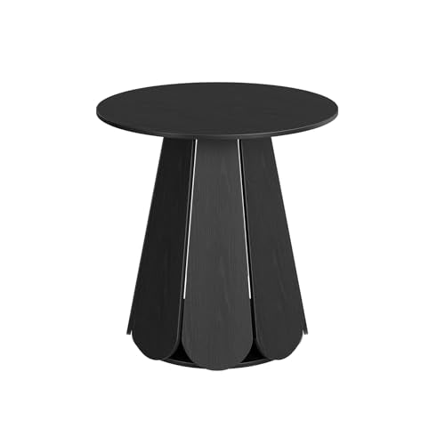 31.5" Round Dining Table, Small Circle Kitchen Table for 2-4 People, Modern Farmhouse Wood Dinning Room Tables with Pedestal Base, Space Saving Dinner Tables for Small Spaces, Mesa de Comedor, Black - color: Black
