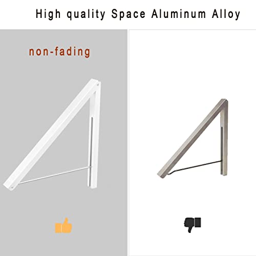 Drying Rack Wall Mounted Clothes Hanger Folding Wall Coat Racks Aluminum Home Storage Organiser Space Savers - color: White