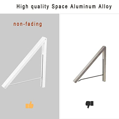 Drying Rack Wall Mounted Clothes Hanger Folding Wall Coat Racks Aluminum Home Storage Organiser Space Savers - color: White