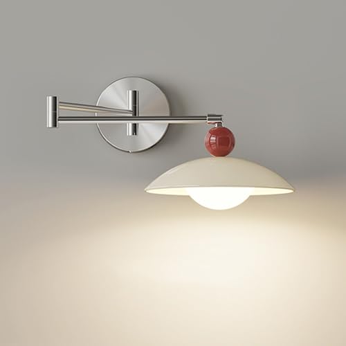 Adjustable Swing Arm Wall Sconce Chrome Wall Mounted Reading Lights for Bedroom Hardwired Nordic Modern Wall Lighting Long Arm Industrial Wall Lamp for Bedroom Bedside Headboard