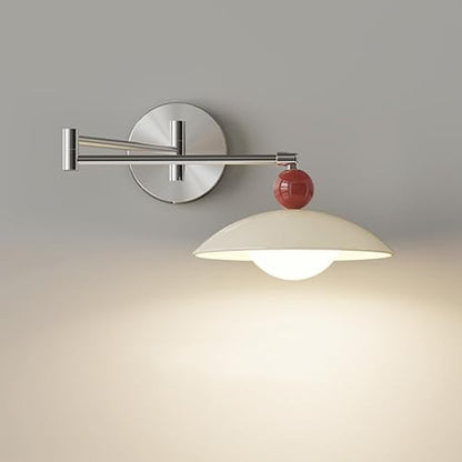 Adjustable Swing Arm Wall Sconce Chrome Wall Mounted Reading Lights for Bedroom Hardwired Nordic Modern Wall Lighting Long Arm Industrial Wall Lamp for Bedroom Bedside Headboard