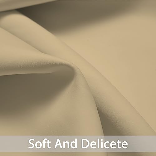 Yakamok Blackout Curtains 38x72 inch Beige Thermal Drapes-Bedroom | 2 panels,room darkening,thermal insulated,noise reducing,privacy protection,grommet window treatment,living room study dining - color: Beige, size: 38"W x 72"L (Pack of 2)