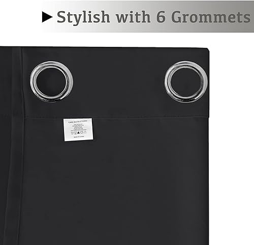 Turquoize Blackout Curtain Panels 63 inch Length Black Out Curtains Thermal Insulated Solid Grommet Window Treatments for Bedroom/Kids Room, 2 Panels, 42 Inch Wide by 63 Inch Long, Black - color: Black, size: 42"W x 63"L (Pack of 2)
