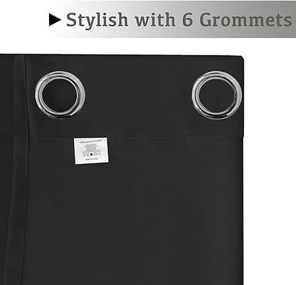 Turquoize Blackout Curtain Panels 63 inch Length Black Out Curtains Thermal Insulated Solid Grommet Window Treatments for Bedroom/Kids Room, 2 Panels, 42 Inch Wide by 63 Inch Long, Black - color: Black, size: 42"W x 63"L (Pack of 2)