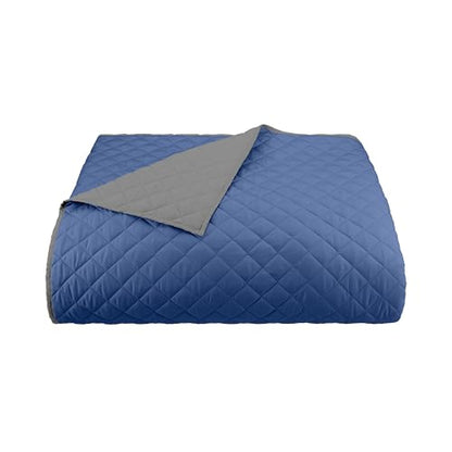 Martex Reversible Coverlet, Full Queen, Ceil Blue/Grey | Lightweight, Durable, Soft, Easy Care, Reversible - color: Ceil Blue/Gray, size: Full/Queen