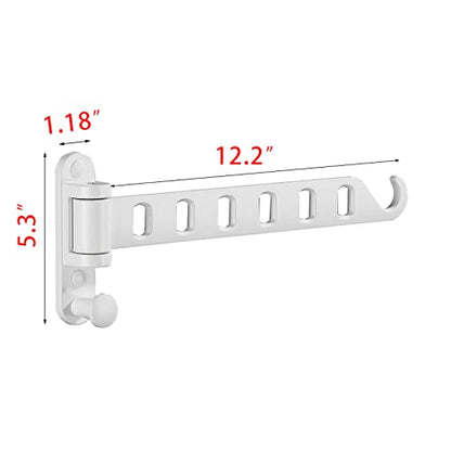 JOOM Laundry Drying Rack Wall Mounted Clothes Drying Rack Clothes Hanger White - color: White, size: two pack