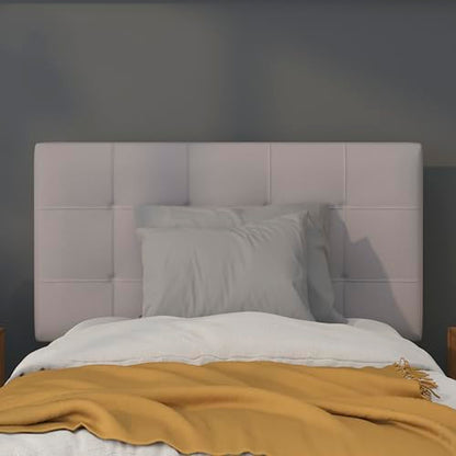 Quilted Tufted Twin Size Headboard in Light Gray Fabric - color: Light Gray, size: Twin