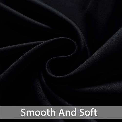 Yakamok Blackout Curtains 38x90 inch Black Thermal Drapes-Bedroom | 2 panels,room darkening,thermal insulated,noise reducing,privacy protection,grommet window treatment,living room study dining - color: Black, size: 38"W x 90"L (Pack of 2)