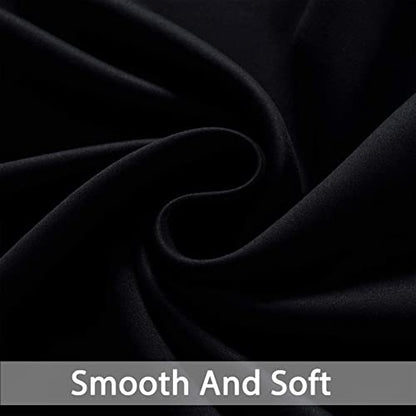 Yakamok Blackout Curtains 38x90 inch Black Thermal Drapes-Bedroom | 2 panels,room darkening,thermal insulated,noise reducing,privacy protection,grommet window treatment,living room study dining - color: Black, size: 38"W x 90"L (Pack of 2)