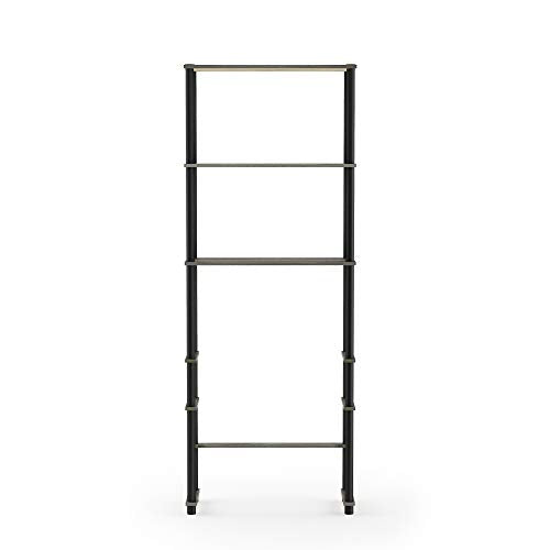Furinno Turn-N-Tube with 3 Shelves Toilet Space Saver, French Oak Grey/Black - color: French Oak/Black, style: Basic Rack