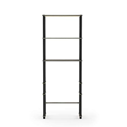 Furinno Turn-N-Tube with 3 Shelves Toilet Space Saver, French Oak Grey/Black - color: French Oak/Black, style: Basic Rack