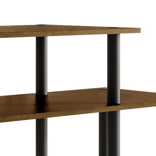 Simple 3-Tier TV Stand with Open Storage Shelves, for TVs up to 50", Brown - color: Brown