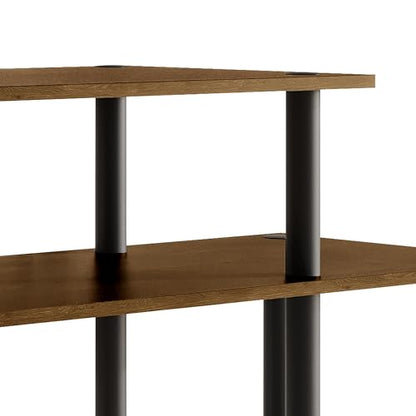 Simple 3-Tier TV Stand with Open Storage Shelves, for TVs up to 50", Brown - color: Brown