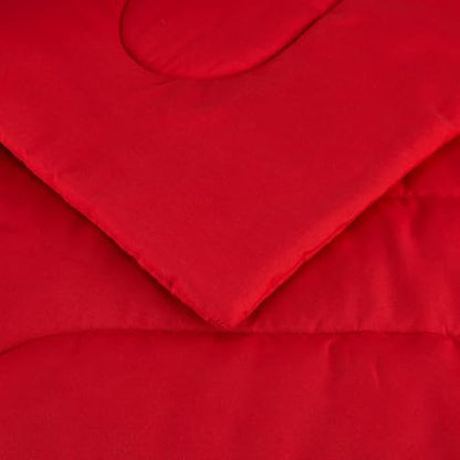 Amazon Basics 3-Piece Soft Microfiber Kids' Comforter and Pillow Sham Set, Full/Queen, Red, Solid - color: Red, size: Full/Queen