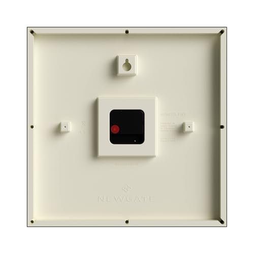 NEWGATE® Number Five wall Clock | Square Retro Inspired Modern Station Clock | 16" | Black with Blue Hands | Mid-Century Style for Kitchen, Living Room or Office - color: Blue