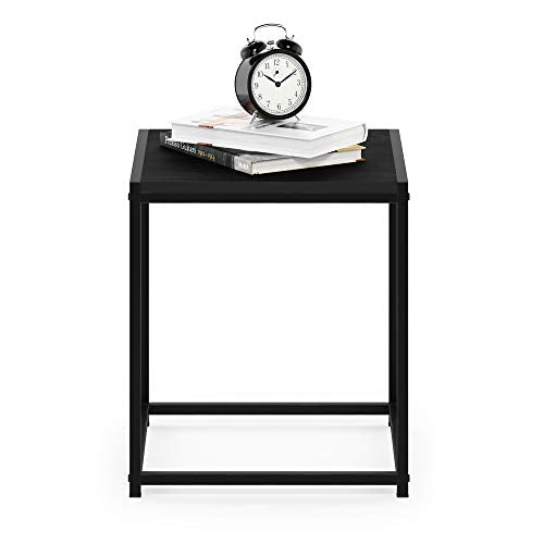 FURINNO Camnus Modern Living End Table, Americano, 1 Tier, Metal Frame - color: Americano, size: 1-Tier, 15.75" Square
