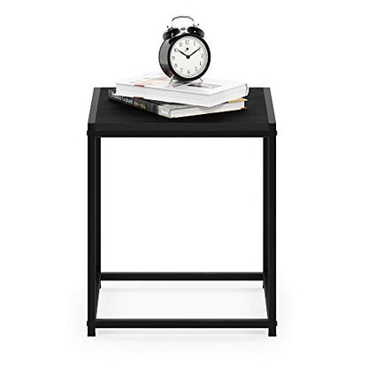 FURINNO Camnus Modern Living End Table, Americano, 1 Tier, Metal Frame - color: Americano, size: 1-Tier, 15.75" Square