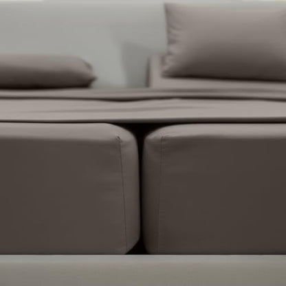 Elegant Comfort Luxury 1500 Premium Hotel Quality Microfiber 5-Piece Sheet Set - Wrinkle Resistant, All Around Elastic Fitted Sheet, Deep Pocket up to 16", Split King, Grey - color: Grey, size: Split King