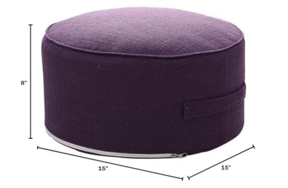 Round Pouf Foot Stools Comfortable Ottoman Floor Seat Cushion Movable Foot Rest Washable Case for Living Room, (Dark Purple) - color: Dark Purple