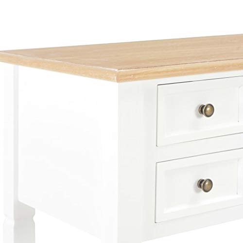 Home Office Desk,Modern Minimalist Style Game Table,Writing Desk for Student Study, Bedroom Dresser,Writing Desk White 43.1"x17.7"x30.5" Wood