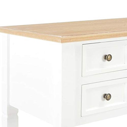Home Office Desk,Modern Minimalist Style Game Table,Writing Desk for Student Study, Bedroom Dresser,Writing Desk White 43.1"x17.7"x30.5" Wood