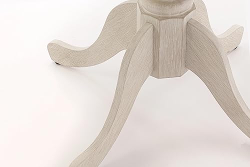 East West Furniture AMT-ABC-TP Antique Modern Kitchen Table - a Round Dining Table Top with Pedestal Base, 36x36 Inch, Butter Cream - color: Butter Cream