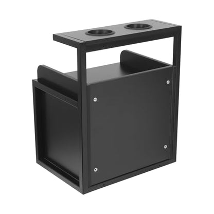 Suspended Salon Station for Hair Stylist, Wall Mounted Styling Salon Station Storage Cabinet w/2*Drawers &Hair Dryer Stand,Floating Nightstand Stylist Storage Cabinet for Home (Black)