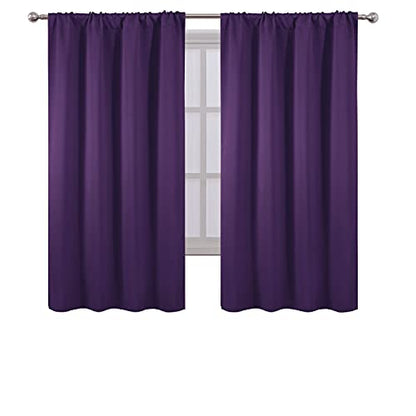 Purple Blackout Curtains/42 x 63 Inch/Set of 2 Panels Room Darkening Curtains for Bedroom - color: Purple, size: 42"W x 63"L (Pack of 2)