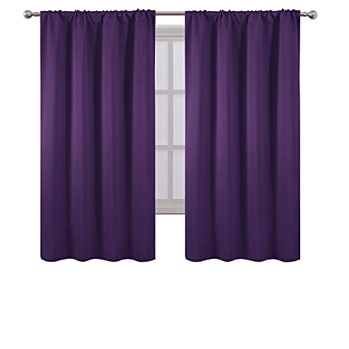 Purple Blackout Curtains/42 x 63 Inch/Set of 2 Panels Room Darkening Curtains for Bedroom - color: Purple, size: 42"W x 63"L (Pack of 2)