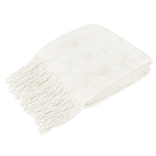 PAVILIA White Knit Throw Blanket, Soft Knitted Farmhouse, 50x60 | Lightweight Decorative Summer Fall Throw, Outdoor Textured Boho Blanket, For Couch Bed Sofa Chair Living Room Bedroom - color: White, size: 50 X 60 Inches - Throw