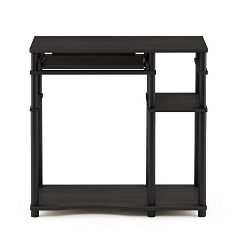 Furinno Abbott Desk, 31.5 Inch Black Computer Desk with Keyboard Tray, Easy Assembly Gaming Desk with Storage Shelf, Office Desk for Home Office, Bedroom, Black Espresso - color: Black Espresso/Black