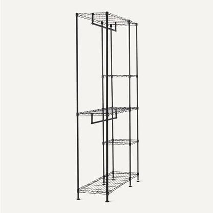 Amazon Basics Metal Hanging Storage Organizer Rack Wardrobe with Shelves, 45"L x 14"W x 76"H, Black - size: 45W x 14D x 76H inch