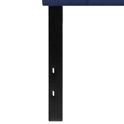EMMA + OLIVER Size Headboard in Navy Twin Quilted Tufted Headboard | Adjustable Bed Rail Slots, Fabric Upholstered - color: Navy, size: Twin