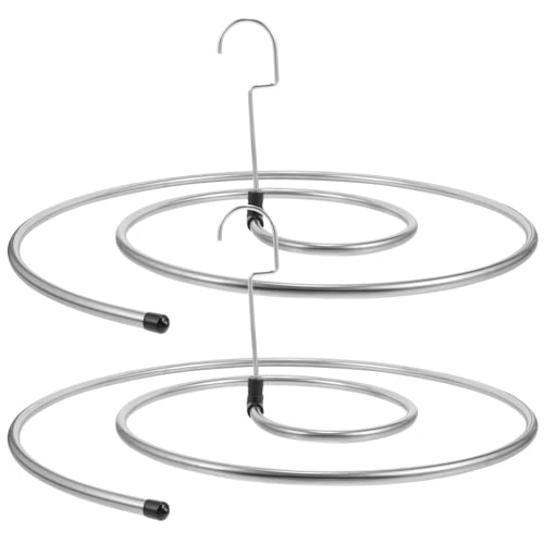 Cabilock Spiral Laundry Drying Rack Set Stainless Steel Space Saving Clothes Hanger for Bed Sheets Blankets Bath Towels Indoor Use
