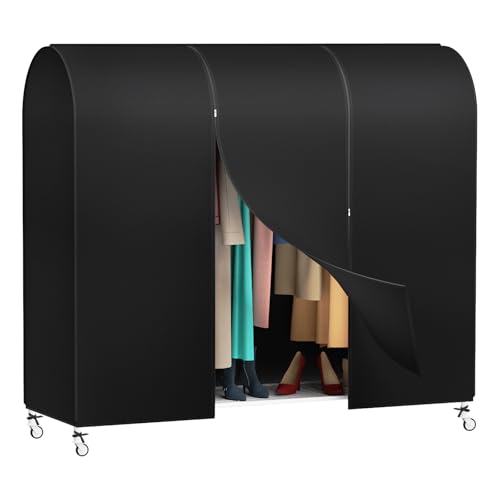 Zilink Garment Rack Cover Large Garment Bags Protector 72 in, Black | Dustproof, Breathable, 2 Durable Zippers, Clothes Rack Cover, Cothing Rack with Cover for Garment Rack (Rack Not Included) - size: 72"L x 20"W x 60"H - Black