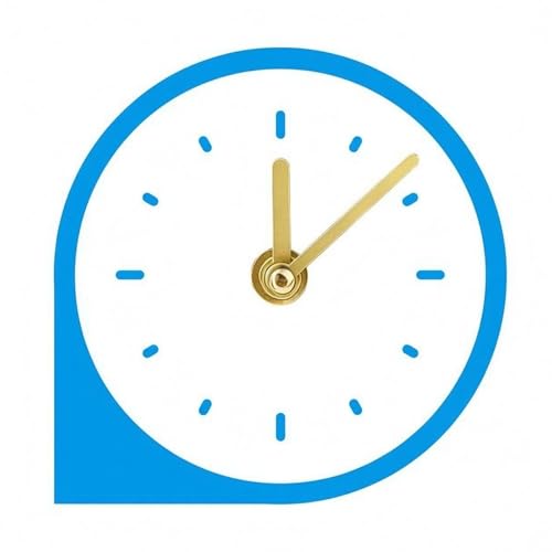 Minimalist Desktop Clock Symbol-Line Dial Analog Desk Clock Standing Base Home Decor for Bedside Table, Living Room, Blue