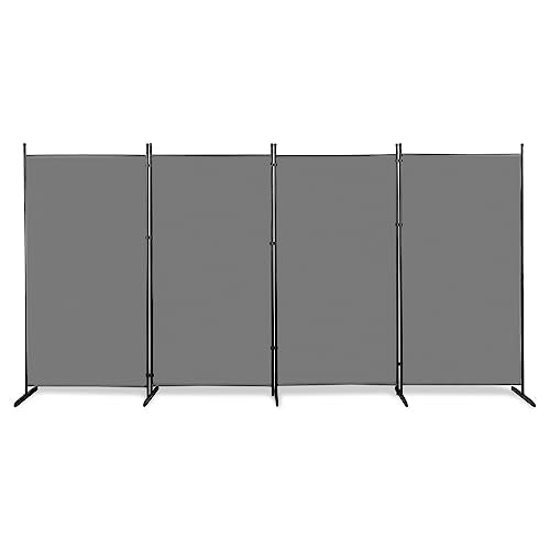 Room Divider,6 Ft Tall Folding Privacy Screen Room Dividers,Portable Room Partition for Separator,Freestanding Room Partition Wall Dividers for Home Office Bedroom (Gray,4 Panel) - color: Gray,4 Panel