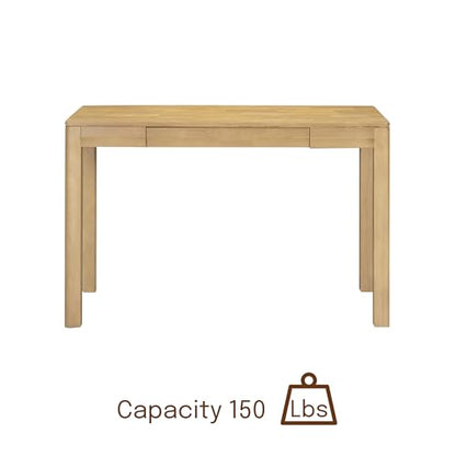 Flow Modern Wooden Rectangle Desk Table with Hidden Drawer – Waterproof & Heat Resistant - Sand - color: Sand, size: 47 Inch, style: Desk