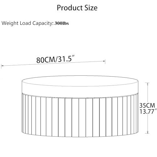 31.5” Modern Round Coffee Table, Circular Wood Center Table with Storage, MDF Accent Dinning Table for Living Room, Apartment,Office,Courtyard, No Assembly.(Walnut) - color: Walnut-e